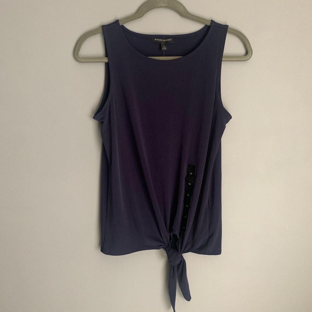 NWT Banana Republic Factory Silky Navy Tie Tank
